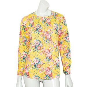 J.CREW x Liberty arts size 2 Magical Bouquet Classic Popover Top Yellow